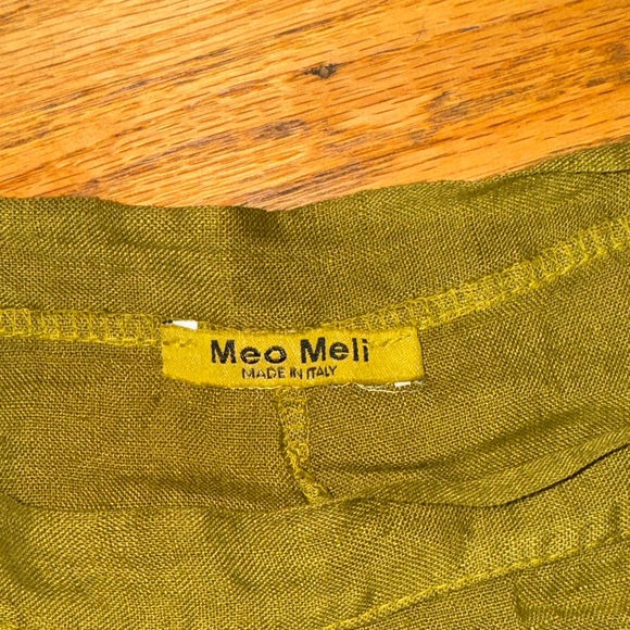 Olive Green Women's Jumpsuit 100% Linen Made in Italy - Picture 3 of 5
